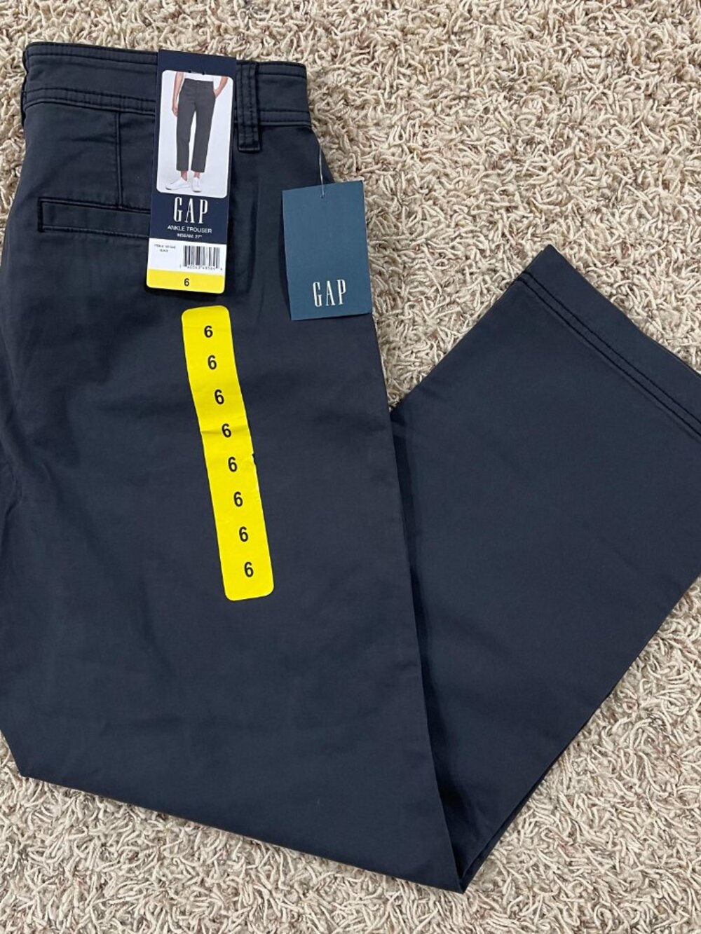 Gap Women's Ankle Trousers Pants Black, Size 6 (New)